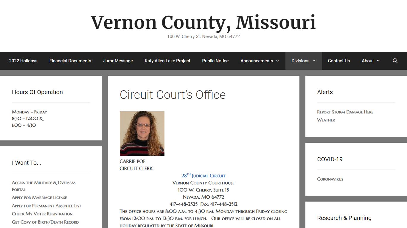 Circuit Court’s Office – Vernon County, Missouri